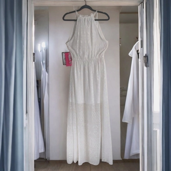 BETSEY JOHNSON BLOUSON WHITE MAXI DRESS NWT! - Picture 7 of 14